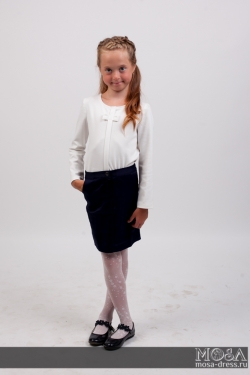 Школьная прямая юбка с карманами М-214