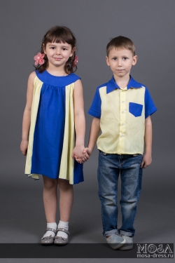 Комплект одежды Family Look для мамы дочки и сына "Полет" М-215
