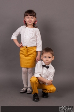 Комплект одежды Family Look для мамы дочки и сына "Трио"