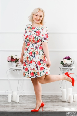 Платье с цветочным принтом Флора PLUS М-189