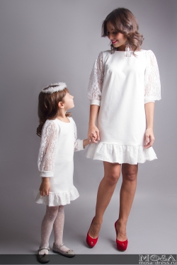 Комплект платьев Family Look для мамы и дочки "Ксения" М-227