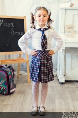 Школьный комплект для девочки юбка+галстук М-242