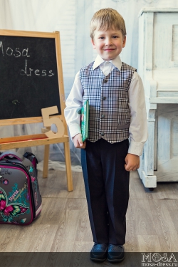 Костюм-двойка школьный для мальчика: жилет+брюки М-245