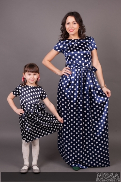 Комплект платьев Family Look для мамы и дочки "Горошек"