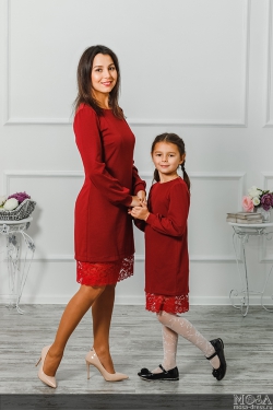 Комплект платьев мама и дочка "Винтаж" М-279