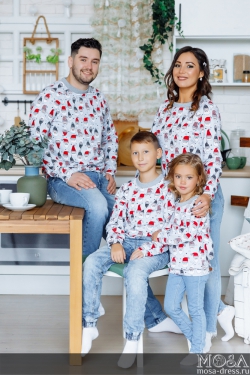 Комплект свитшотов в стиле family look для всей семьи "Гномики" М-2152