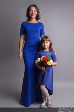 Комплект платьев Family Look для мамы и дочки "Русалочка" М-232