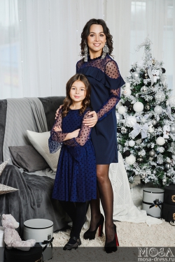 Комплект платьев Family Look для мамы и дочки "Глюкоза" М-2056