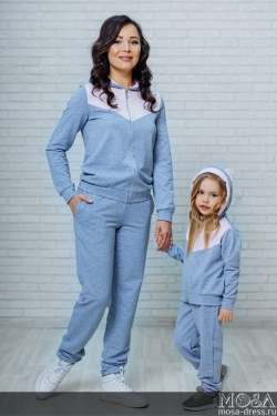 Спортивный костюм для мамы и дочки в одном стиле "Кошки" М-2089