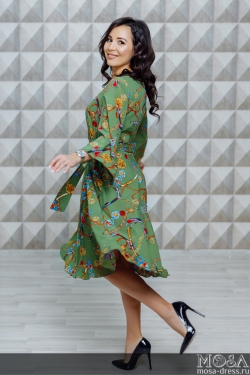 Платье с расклешенными рукавами "Кимоно" М-1123