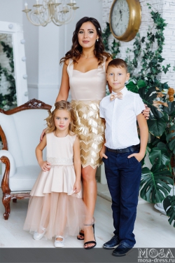 Комплект вечерних платьев в стиле Family Look  "Диана" М-2143