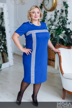 Женское трикотажное платье футляр  "Муза" PLUS М-1150