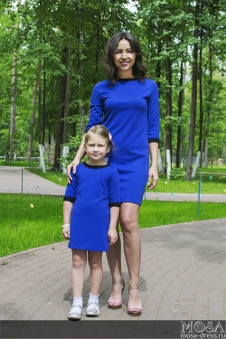 Комплект платьев Family Look для мамы и дочки "Шанель" М-220