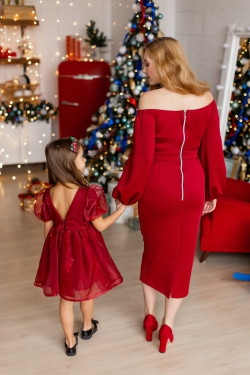 Комплект нарядных платьев в одном стиле для мамы и дочки "Изабелла" М-2205