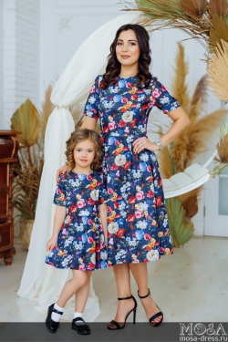 Комплект  платьев в стиле family look "Адель" М-2165