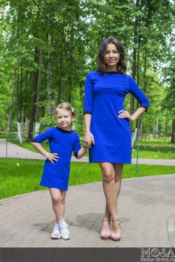 Комплект платьев Family Look для мамы и дочки "Шанель" М-220