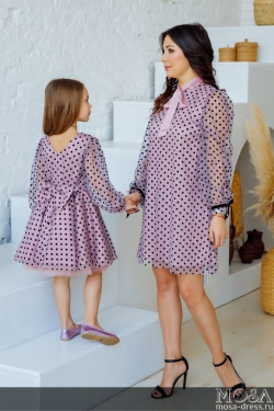 Нарядные платья в одном стиле для мамы и дочки "Марципан" М-2185