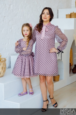 Нарядные платья в одном стиле для мамы и дочки "Марципан" М-2185