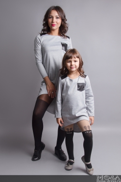 Комплект платьев-туник Family Look для мамы и дочки "Актив" М-230