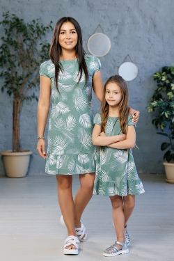 Комплект платьев family look "Тропики" М-2218