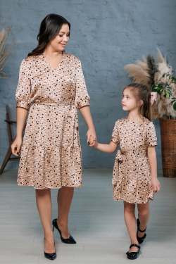 Одинаковые платья для мамы и дочки "Терри" М-2208
