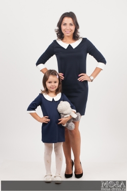 Комплект платьев Family Look для мамы и дочки "Воротничок"
