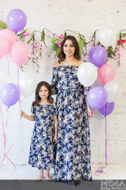 Комплект платьев Family Look для мамы и дочки "Элегия" М-244