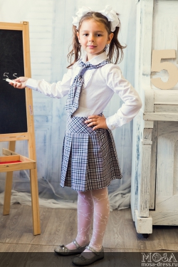 Школьный комплект для девочки юбка+галстук М-242