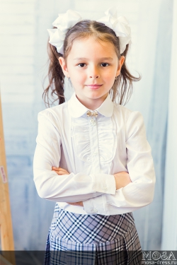 Блузка школьная "Жабо" для девочки М-241