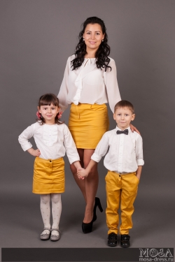 Комплект одежды Family Look для мамы дочки и сына "Трио"