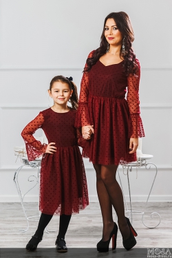 Комплект платьев для мамы и дочки "Катрин" М-2007