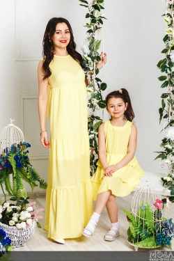 Комплект платьев для мамы и дочки "Американка" М-2027