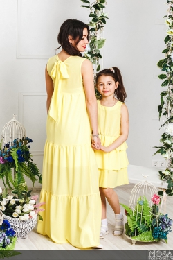 Комплект платьев для мамы и дочки "Американка" М-2027