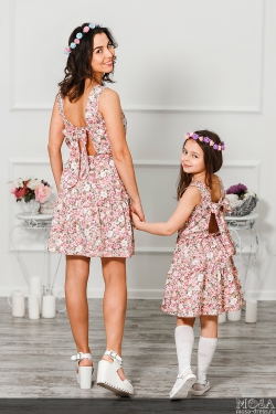 Комплект платьев мама и дочка "Карамель" М-283
