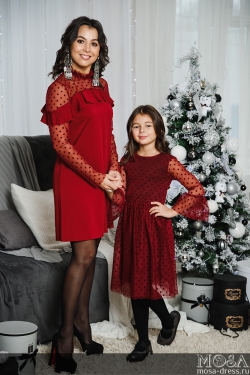 Комплект платьев Family Look для мамы и дочки "Глюкоза" М-2056