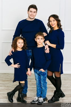 Комплект в стиле Family Look для всей семьи "Косы" М-274
