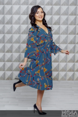 Платье с расклешенными рукавами "Кимоно" М-1123
