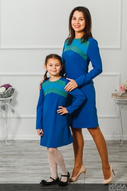 Комплект платьев для мамы и дочки "Радуга" М-2004