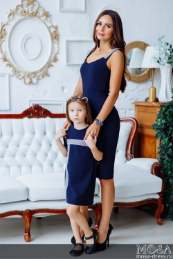 Комплект платьев в стиле Family Look для мамы и дочки "Бриджит" М-2149