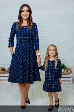 Комплект платьев в стиле Family Look для мамы и дочки "Анна" М-2140